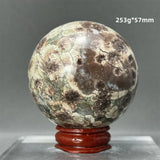 Natural Green Cherry Blossom Agate Crystal Quartz Ball Healing Aura Witchcraft Meditation Spiritual Energy Home Decoration