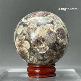 Natural Green Cherry Blossom Agate Crystal Quartz Ball Healing Aura Witchcraft Meditation Spiritual Energy Home Decoration