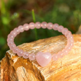 Natural Heart Crystal Bracelet Tiger Eye Amethyst Rose Quartz Healing Beaded Bracelets Women Chakra Meditation Jewelry Gift