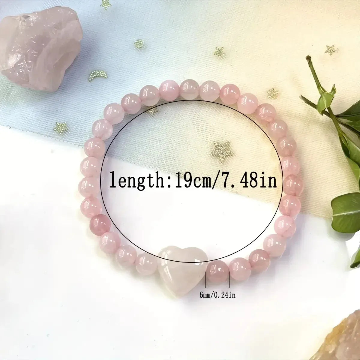 Natural Heart Crystal Bracelet Tiger Eye Amethyst Rose Quartz Healing Beaded Bracelets Women Chakra Meditation Jewelry Gift