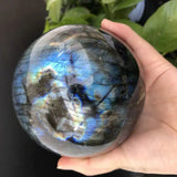 Natural Labradorite Ball Crystal Ball Pull Feldspar Ball Ornaments Blue Elongated Stone Polishing Ornaments Gift Ball 40mm-70mm