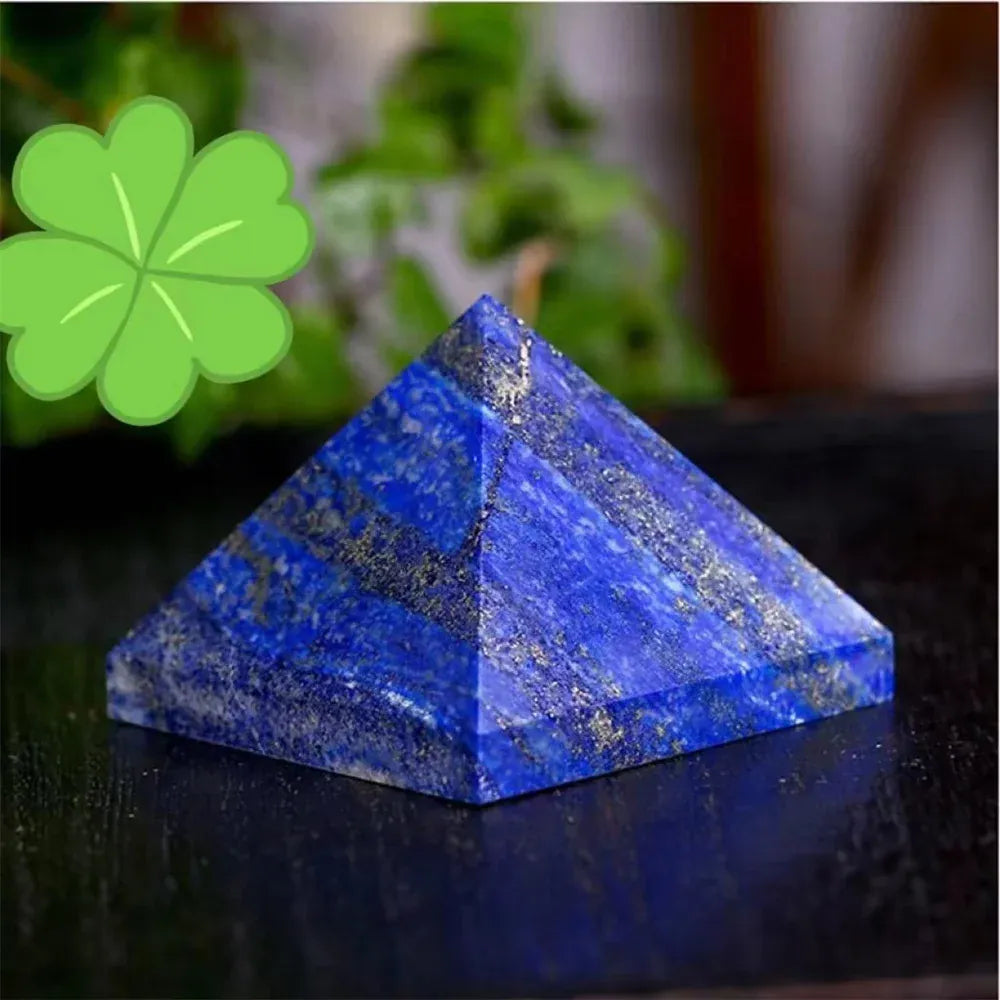 Natural Lapis Lazuli Pyramid Crystal stones Chafen Quartz Wand Healing Home Decoration Accessories  30mm