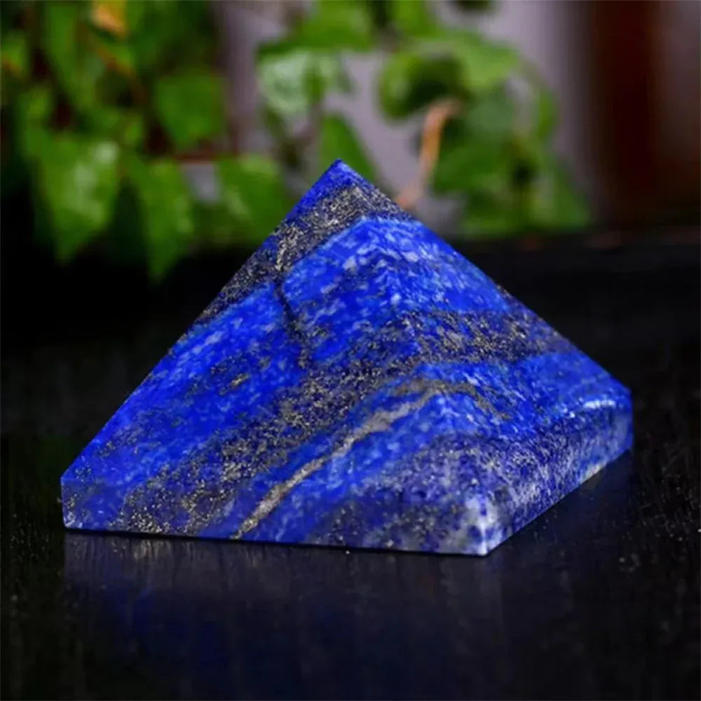 Natural Lapis Lazuli Pyramid Crystal stones Chafen Quartz Wand Healing Home Decoration Accessories  30mm
