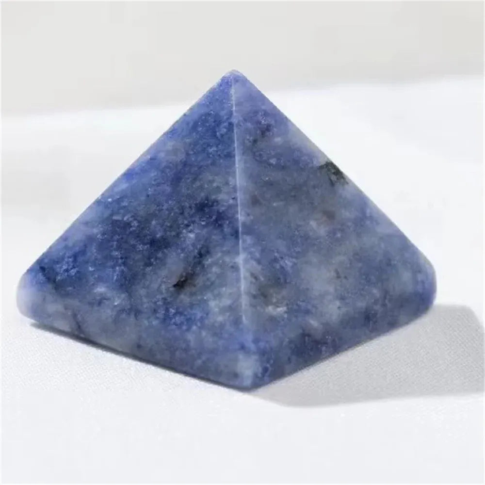 Natural Lapis Lazuli Pyramid Crystal stones Chafen Quartz Wand Healing Home Decoration Accessories  30mm