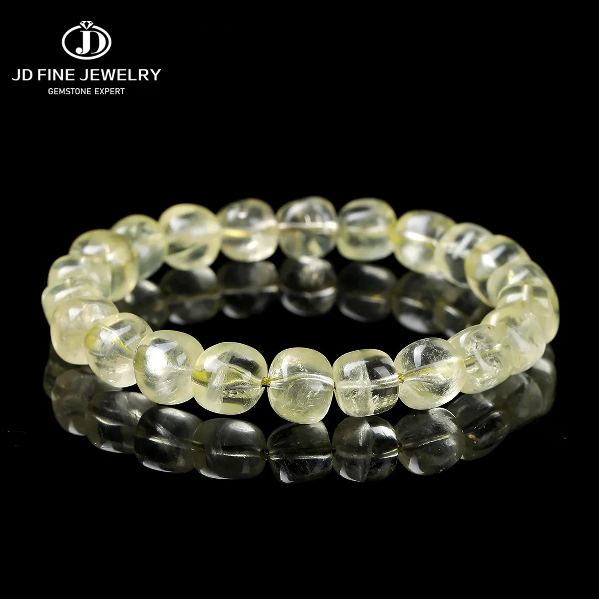 Natural Lemon Citrine Yellow Crystal Sugar Cube Bead Bracelet Healing Wealth Crystal Luxlury Jewelry for Women