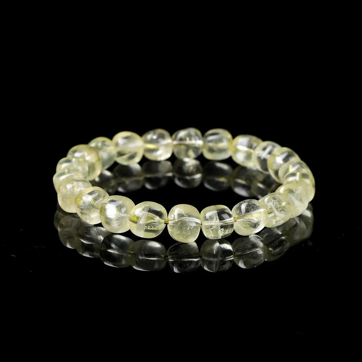 Natural Lemon Citrine Yellow Crystal Sugar Cube Bead Bracelet Healing Wealth Crystal Luxlury Jewelry for Women