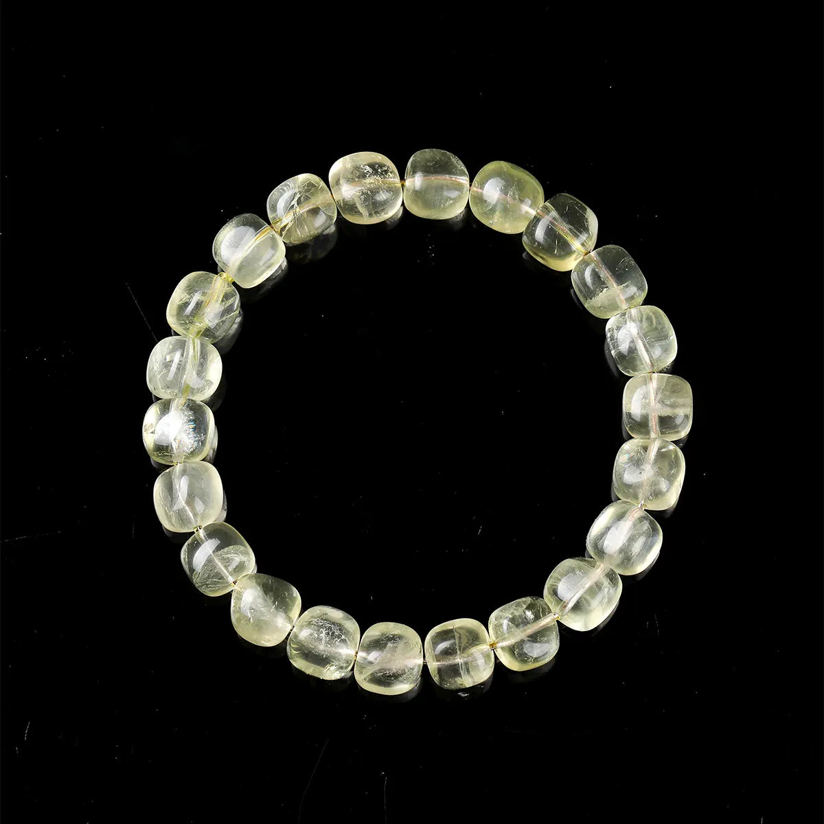 Natural Lemon Citrine Yellow Crystal Sugar Cube Bead Bracelet Healing Wealth Crystal Luxlury Jewelry for Women