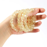 Natural Lemon Citrine Yellow Crystal Sugar Cube Bead Bracelet Healing Wealth Crystal Luxlury Jewelry for Women