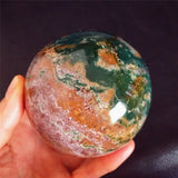 Natural Marine jasper agate stone ball Quartz Crystal Sphere Mineral Healing