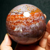 Natural Marine jasper agate stone ball Quartz Crystal Sphere Mineral Healing