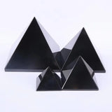 Natural Obsidian Pyramid Reiki Energy Stone Mineral Crystal Dots Triangle Pyramid Ornaments Tabletop Decoration Living Room