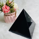 Natural Obsidian Pyramid Reiki Energy Stone Mineral Crystal Dots Triangle Pyramid Ornaments Tabletop Decoration Living Room