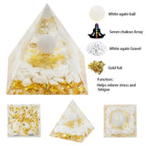 Natural ore resin pyramid Crystal Reiki Healing Feng Shui Divination table piece crystal stone tower decorative gift