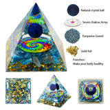 Natural ore resin pyramid Crystal Reiki Healing Feng Shui Divination table piece crystal stone tower decorative gift