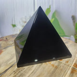Natural Original Stone Polishing Black Obsidian Pyramid Triangled Crystal Reiki Energy Mineral Specimen Home Decoration