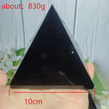 Natural Original Stone Polishing Black Obsidian Pyramid Triangled Crystal Reiki Energy Mineral Specimen Home Decoration
