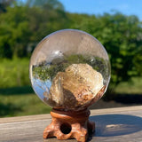 Natural Phantom Quartz Sphere Polished Garden Quartz Crystal Ball Healing Stone Meditation Home Decor Gift