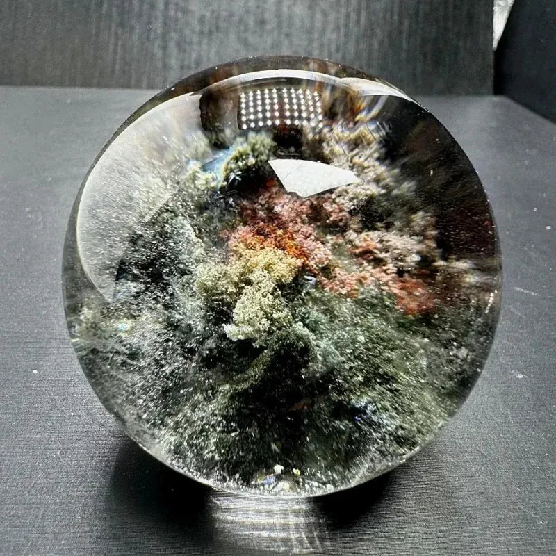 Natural Phantom Quartz Sphere Polished Garden Quartz Crystal Ball Healing Stone Meditation Home Decor Gift