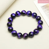 Natural Purple Tiger Eye Bracelets Stone Beads Bangle Gift for Lover Charm Accessories Pulseras Girls Gift Handmade Fine Jewelry