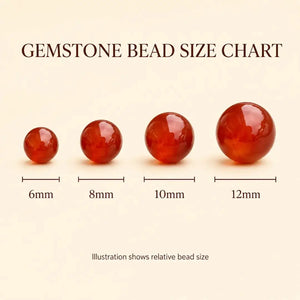 Natural Red Carnelian Stone Bracelet Gemstone Stretch Bead Bracelet for Women and Men