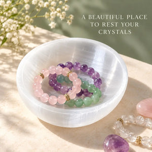 Natural Selenite Bowl for Crystal Purification & Recharging Station