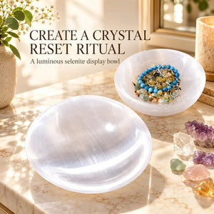 Natural Selenite Bowl for Crystal Purification & Recharging Station