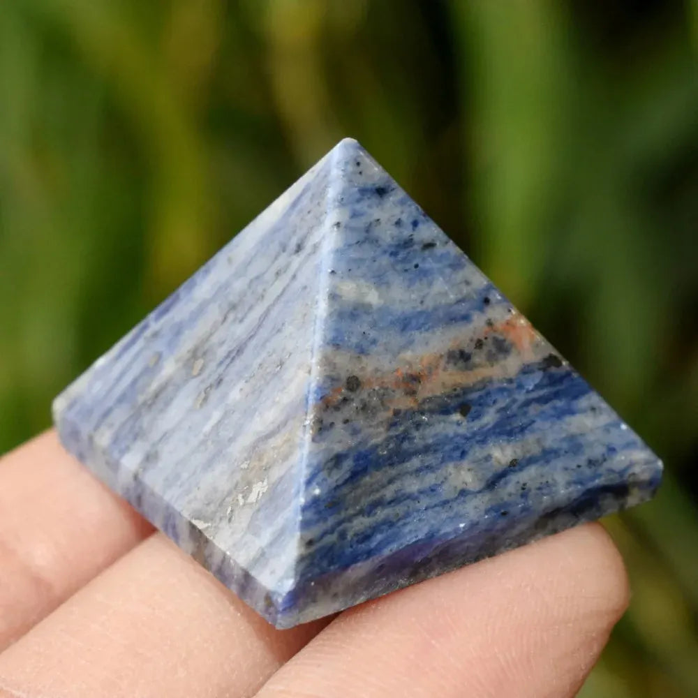 Natural Sodalite Crystal Pyramid, Deep Blue Crystal Stone, Elegant Home or Office Decoration, Perfect Gift for Holiday