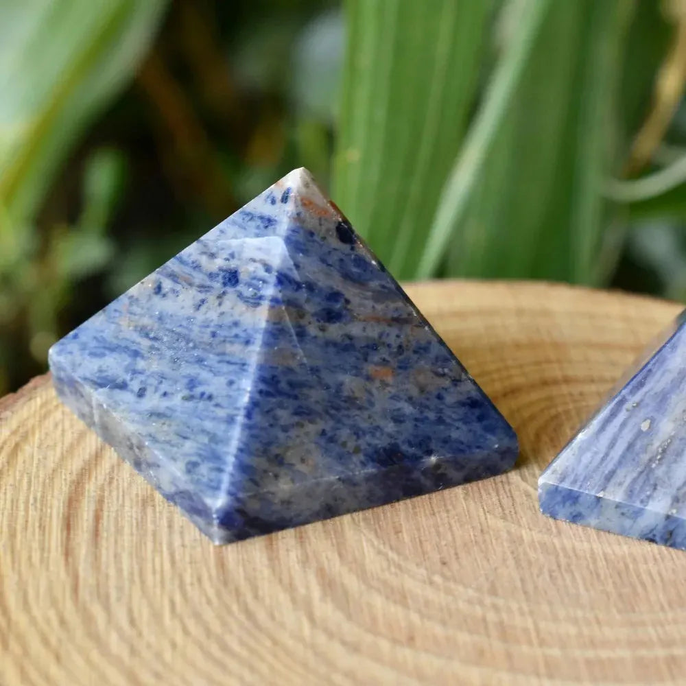 Natural Sodalite Crystal Pyramid, Deep Blue Crystal Stone, Elegant Home or Office Decoration, Perfect Gift for Holiday
