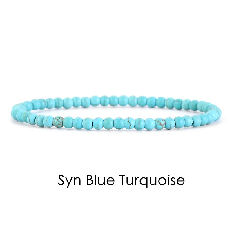 Natural Stone 4mm Beads Bracelet For Women Men Amethysts Crystal Quartzs  Jades Jewelry Agates Elastic Bangle Bracelets