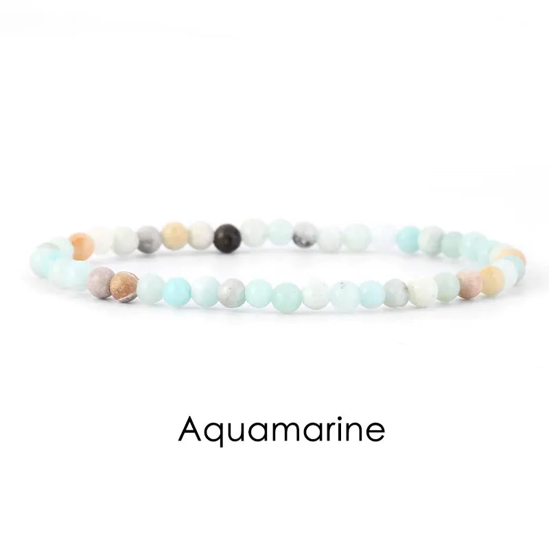 Natural Stone 4mm Beads Bracelet For Women Men Amethysts Crystal Quartzs  Jades Jewelry Agates Elastic Bangle Bracelets