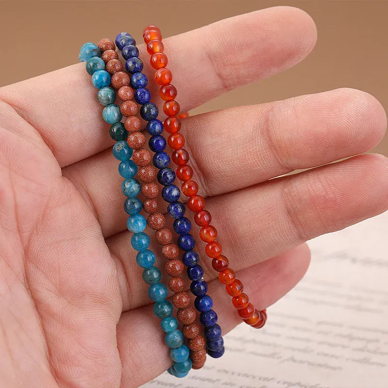 Natural Stone 4mm Beads Bracelet For Women Men Amethysts Crystal Quartzs  Jades Jewelry Agates Elastic Bangle Bracelets