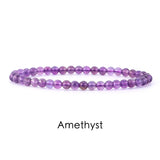 Natural Stone 4mm Beads Bracelet For Women Men Amethysts Crystal Quartzs  Jades Jewelry Agates Elastic Bangle Bracelets