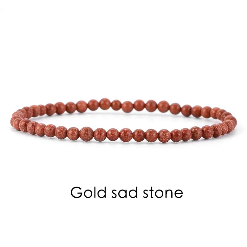 Natural Stone 4mm Beads Bracelet For Women Men Amethysts Crystal Quartzs  Jades Jewelry Agates Elastic Bangle Bracelets