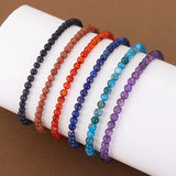 Natural Stone 4mm Beads Bracelet For Women Men Amethysts Crystal Quartzs  Jades Jewelry Agates Elastic Bangle Bracelets