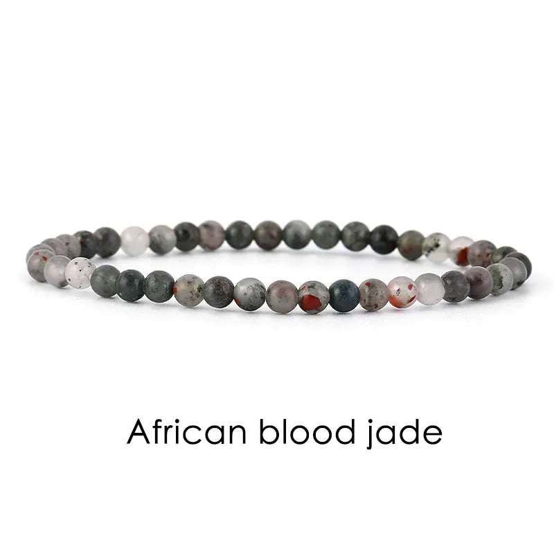 Natural Stone 4mm Beads Bracelet For Women Men Amethysts Crystal Quartzs  Jades Jewelry Agates Elastic Bangle Bracelets