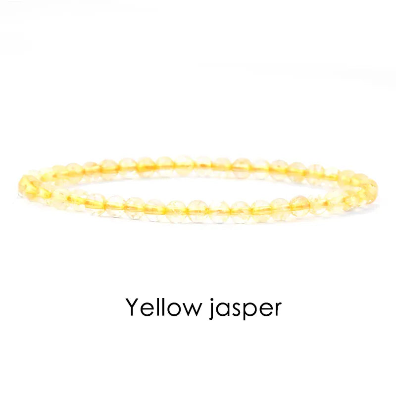 Natural Stone 4mm Beads Bracelet For Women Men Amethysts Crystal Quartzs  Jades Jewelry Agates Elastic Bangle Bracelets