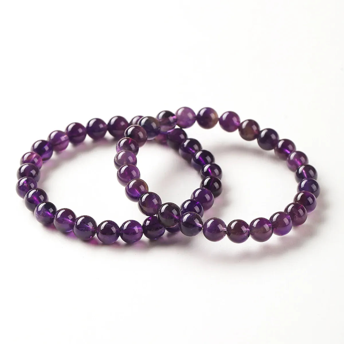 Natural Stone 7mm Amethyst Elastic Bead Bracelet Healing Crystal Jewelry for Women Yoga Gift Wisdom Serenity Spirituality