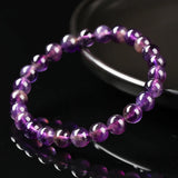 Natural Stone 7mm Amethyst Elastic Bead Bracelet Healing Crystal Jewelry for Women Yoga Gift Wisdom Serenity Spirituality