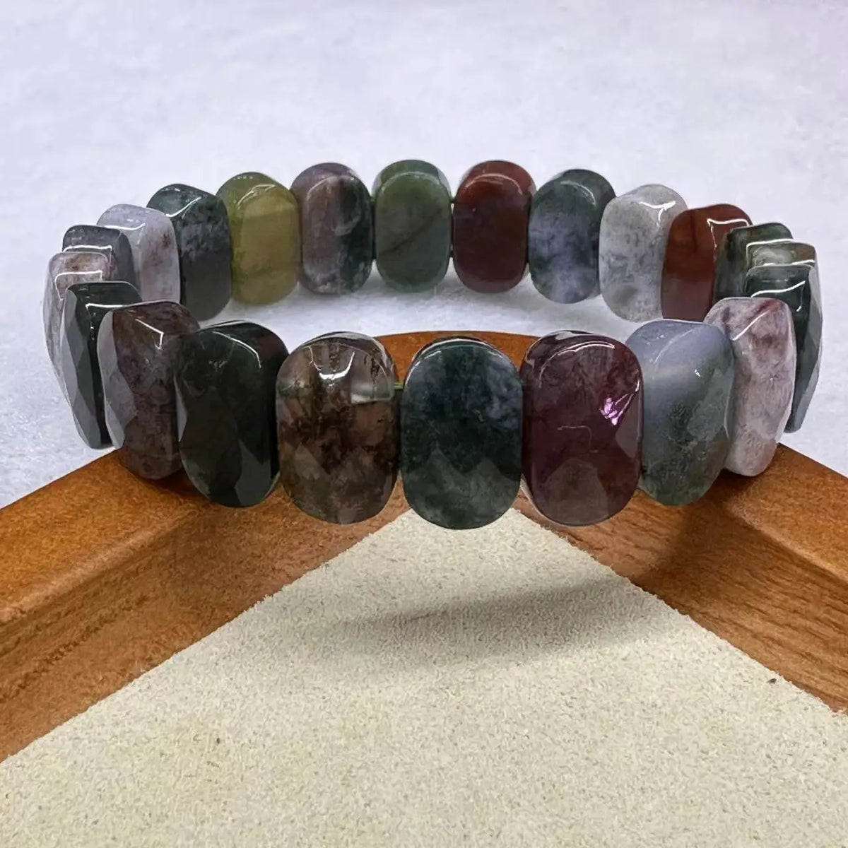 Natural Stone 8*14mm  Faceted Bracelets Lapis Labradorite Crystal  Red Jasper Agate Howlite Rhodonite Unakite For Wholesale