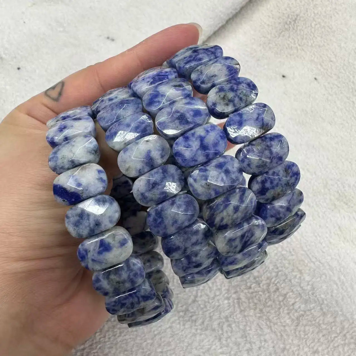 Natural Stone 8*14mm  Faceted Bracelets Lapis Labradorite Crystal  Red Jasper Agate Howlite Rhodonite Unakite For Wholesale
