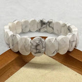 Natural Stone 8*14mm  Faceted Bracelets Lapis Labradorite Crystal  Red Jasper Agate Howlite Rhodonite Unakite For Wholesale