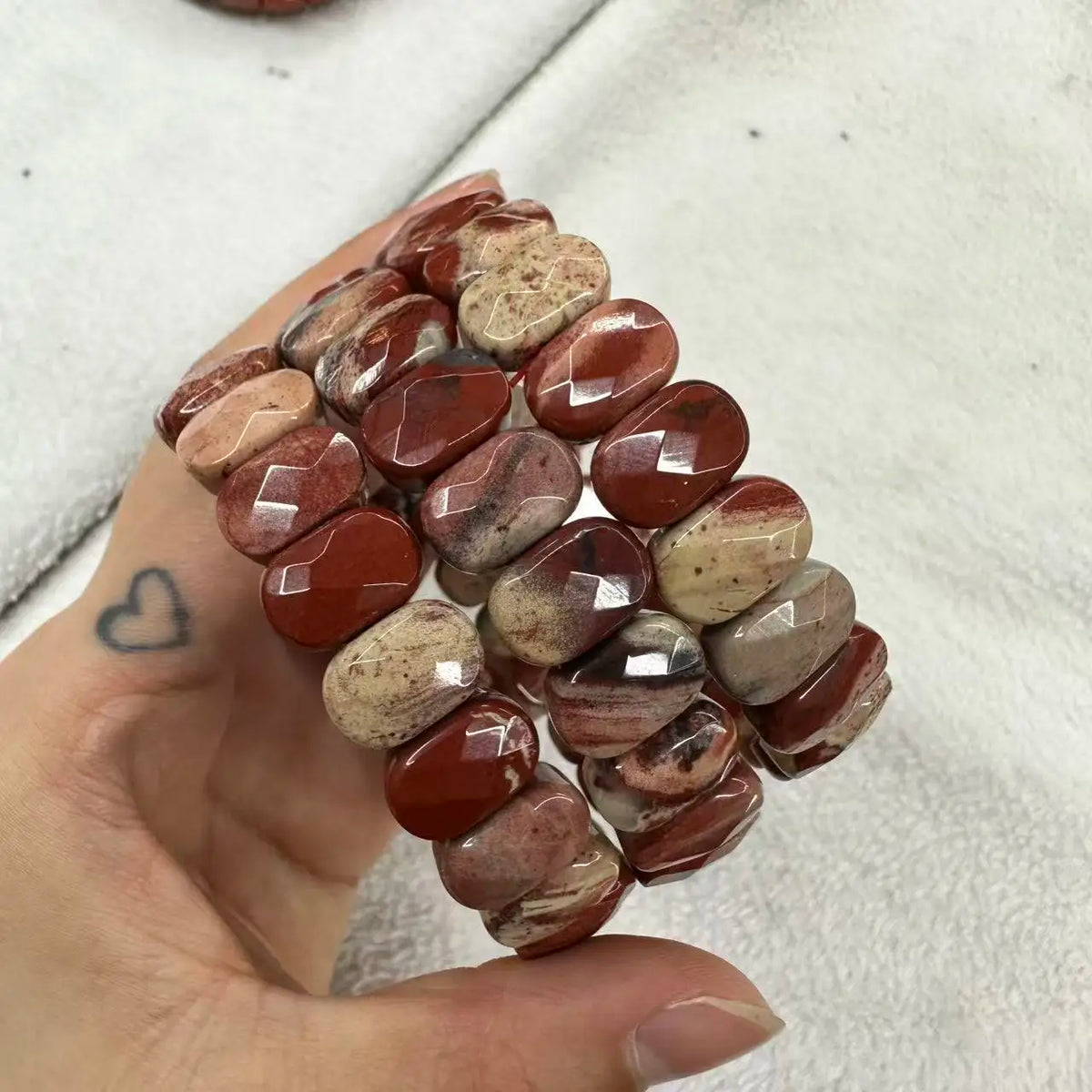 Natural Stone 8*14mm  Faceted Bracelets Lapis Labradorite Crystal  Red Jasper Agate Howlite Rhodonite Unakite For Wholesale