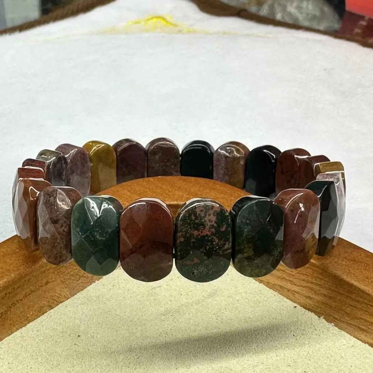 Natural Stone 8*14mm  Faceted Bracelets Lapis Labradorite Crystal  Red Jasper Agate Howlite Rhodonite Unakite For Wholesale
