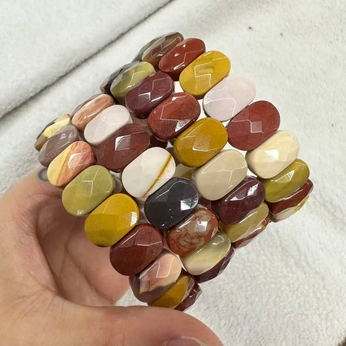 Natural Stone 8*14mm  Faceted Bracelets Lapis Labradorite Crystal  Red Jasper Agate Howlite Rhodonite Unakite For Wholesale