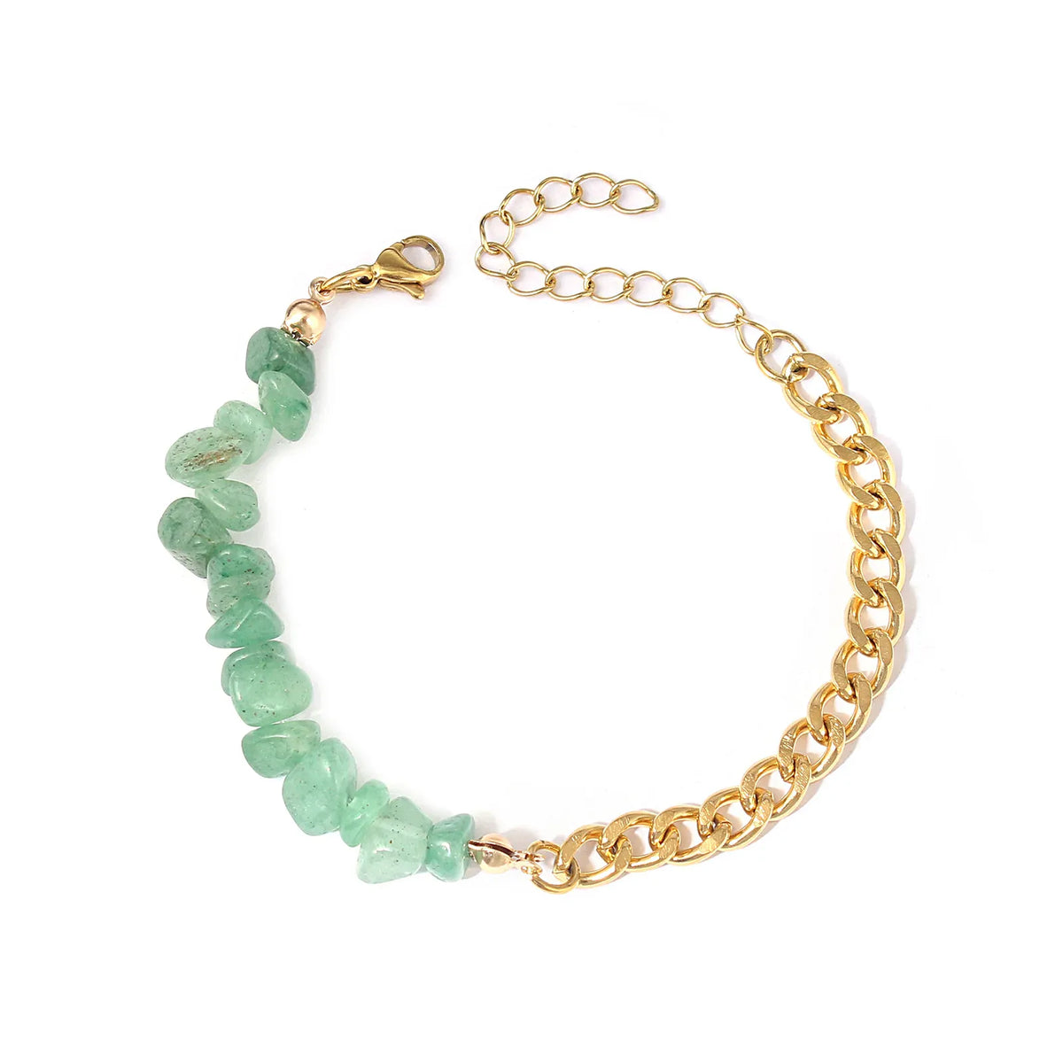 Natural stone and metal spliced AB chain bracelet Natural stone crystal stainless steel bracelet Beads Chain Bracelet jewelry
