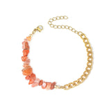 Natural stone and metal spliced AB chain bracelet Natural stone crystal stainless steel bracelet Beads Chain Bracelet jewelry