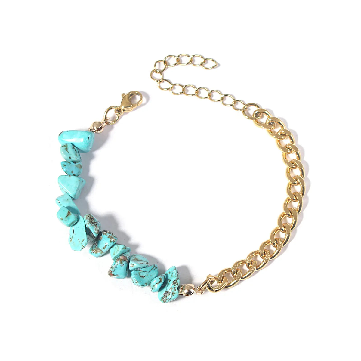 Natural stone and metal spliced AB chain bracelet Natural stone crystal stainless steel bracelet Beads Chain Bracelet jewelry
