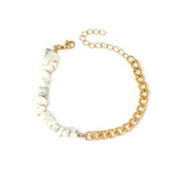 Natural stone and metal spliced AB chain bracelet Natural stone crystal stainless steel bracelet Beads Chain Bracelet jewelry