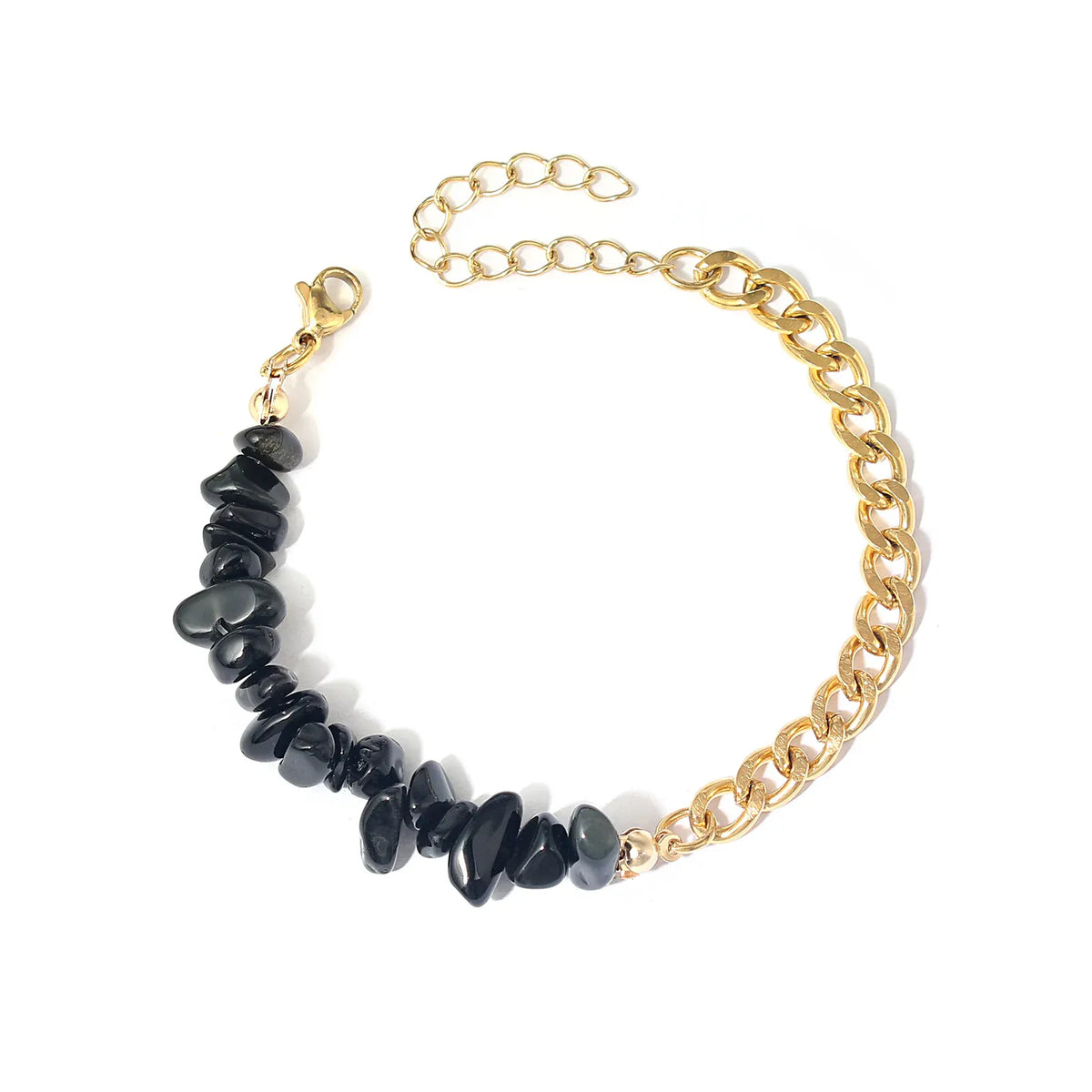 Natural stone and metal spliced AB chain bracelet Natural stone crystal stainless steel bracelet Beads Chain Bracelet jewelry