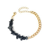 Natural stone and metal spliced AB chain bracelet Natural stone crystal stainless steel bracelet Beads Chain Bracelet jewelry